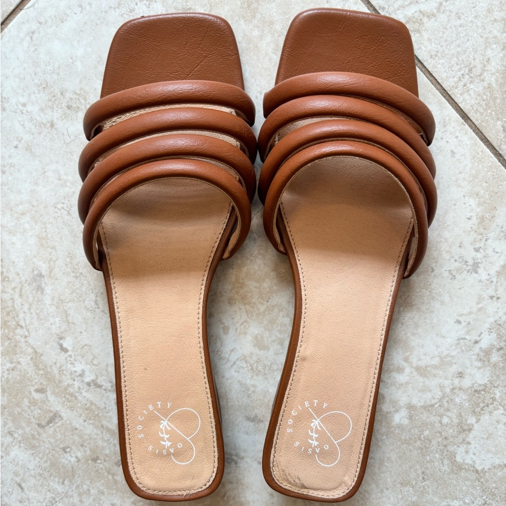 OASIS SOCIETY Strappy Womens Block Heel Sandals